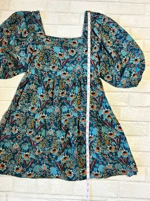 Maurice’s Floral Puff-Sleeve Dress Concert Cowgirl Size Large thumbnail 5