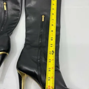 JIMMY CHOO Black Leather Knee high boots 7.5 thumbnail 7