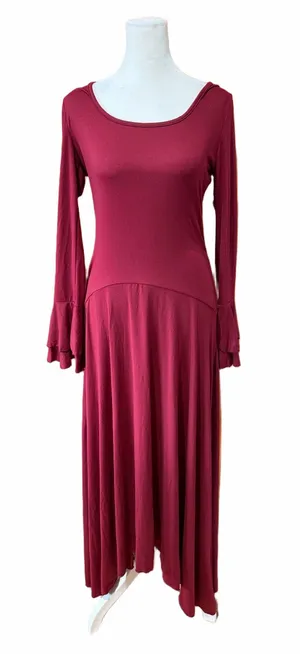BNWT Misguided Long Sleeve Scoop Neck Maxi Dress in Wine Red thumbnail 1