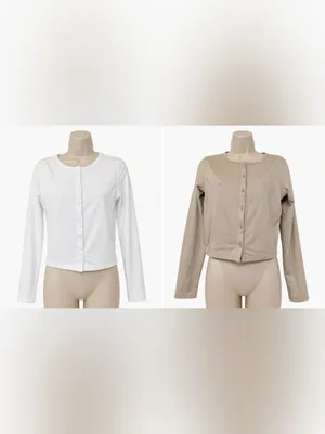 Lot of 2 CRZ YOGA Cloud Jersey Button Cardigans Size S White & Mojave Tan thumbnail 2