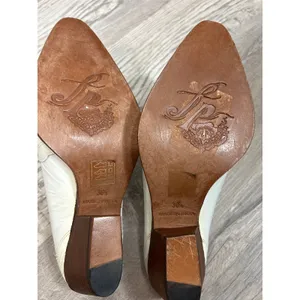 Free People New Frontier Western Mules In White Patent Leather EU 36.5/US Size 6 thumbnail 7
