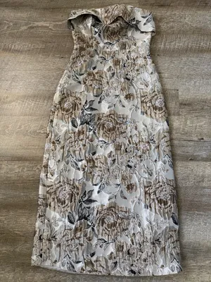 NWT Sofie The Label Strapless Floral Jacquard Sheath Dress Size XS thumbnail 1
