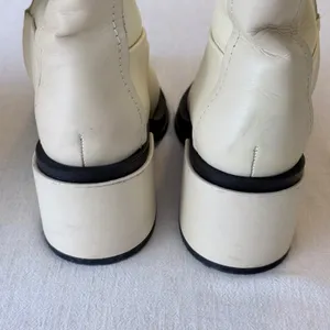 Franco Sarto Dorica Tall Boots 5.5M Cream Leather Block‎ Heel thumbnail 9