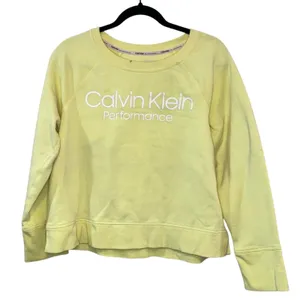 Calvin‎ Klein Performance Sweatshirt XL Distressed Yellow Athleisure Crewneck thumbnail 1
