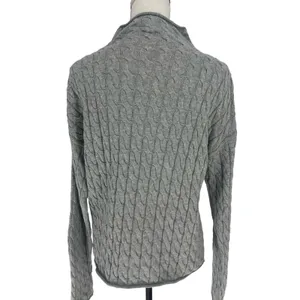 KULE The Mirabelle Mock Neck Cable Knit Cotton Sweater‎ Size Medium thumbnail 9