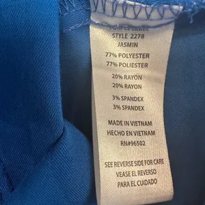 Healing Hands Scrubs Purple Label Jasmin Top Satin Ribbon Style Royal Blue Zip S thumbnail 8
