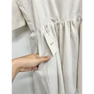 MIOU MUSE Dress Size Small Bow Tie A-Line Mini Linen Blend NWT‎ thumbnail 7