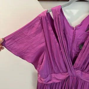 NWT by Anthropologie Purple Satin V Neck Vibrant Mini Dress Size 16‎ thumbnail 8