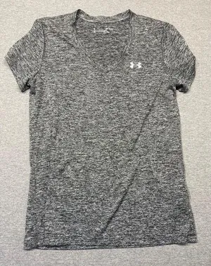 Women's Under Armour T-Shirt, Size M, Gray or Black athletic wear thumbnail 1