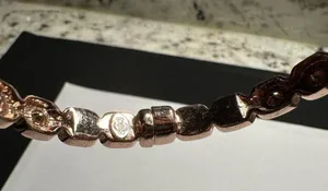 Premier Designs Rose Gold & Rhinestone Hinged Bangle Bracelet 7 Inch thumbnail 5