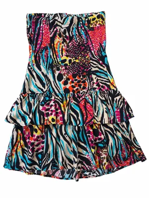 Vintage Y2K 5-7-9 Mixed Animal Print Strapless Dress thumbnail 2