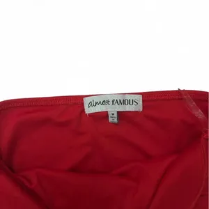 Almost Famous Red Rosette Halter Dress M‎ Ruched Y2K 2000s Bodycon thumbnail 3