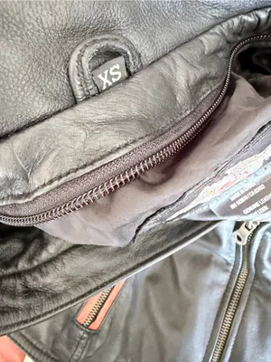 Harley Davidson Vintage Cruiser Leather Jacket size XS Black Cream Orange thumbnail 8
