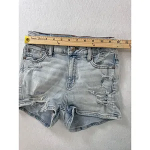 American Eagle Next‎ Level Stretch Distressed Denim Shorts Light Wash Womens 0 thumbnail 5