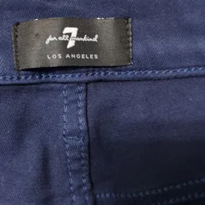 7 For All Mankind Blue Coated Ankle Jeans Size 28 thumbnail 3