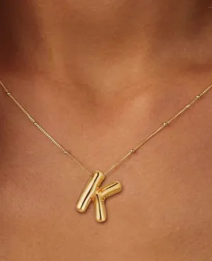 Gold Bar Initial ‘K’ Pendant Necklace thumbnail 1