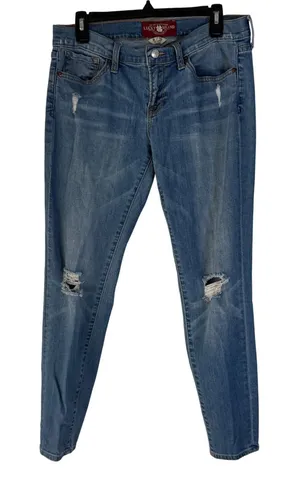 Lucky Brand Y2k Size 8‎ 29 Inseam Distressed Blue Denim Skinny Jeans Mid Rise thumbnail 1