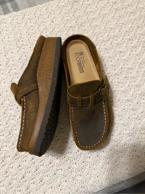 White Mountain Footbeds Brown Leather Slip-On Clogs Womens 6 thumbnail 4