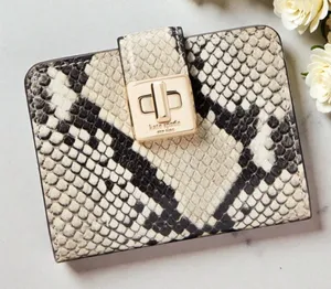 Kate Spade Phoebe Snake Embossed Leather Small Card Holder KF542 thumbnail 1