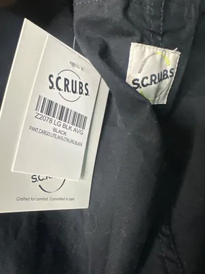 S.C.R.U.B.S NWT Black Scrub Pants Size Large Average Unisex Medical Utility thumbnail 3