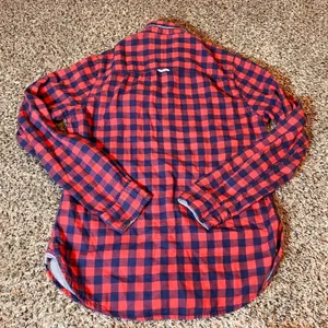 Abercrombie & Fitch Flannel Shirt Plaid‎ Button Down Long Sleeve Red Blue S thumbnail 5