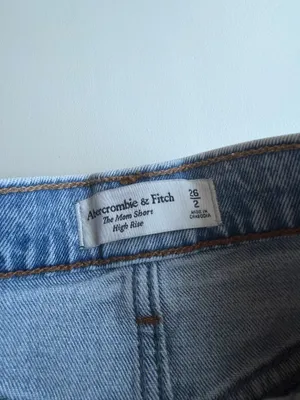 Abercrombie & Fitch high rise mom denim shorts thumbnail 3