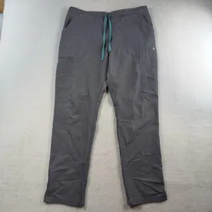 Figs L Large High Waist Yola Skinny‎ Straight Leg Scrub Pants Graphite Gray thumbnail 3