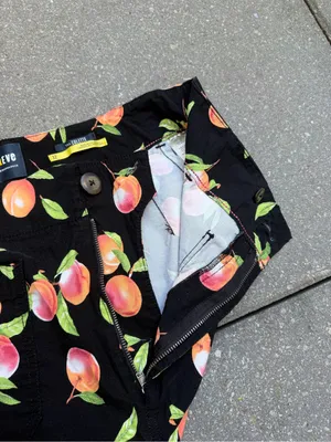 Anthropologie Maeve Colette Peach Print Wide Leg Pants Black 32 thumbnail 7