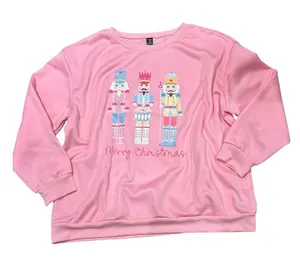 SHEIN Curve Pink Nutcracker Christmas Sweatshirt 3XL Plus Fleece Holiday thumbnail 1