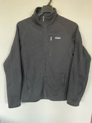 Patagonia Men’s worn wear Full Zip Fleece Jacket Black Gray Size Medium Very New thumbnail 1