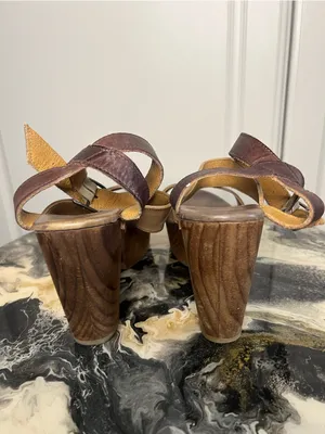 BED|STÜ Sophie Leather Wooden Platform Heeled Sandals thumbnail 10