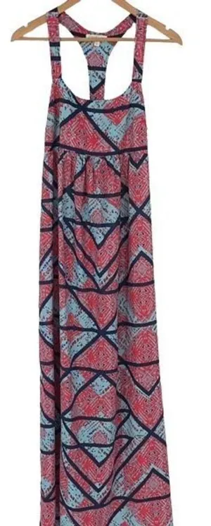 Love Fire Womens Maxi Racerback Dress Sleeveless Summer Vacation Red‎ Blue Large thumbnail 1