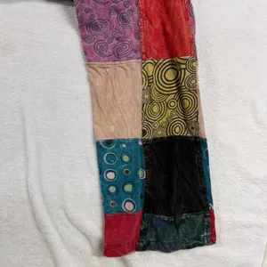VTG Rhea S Patchwork Overalls Jumpsuit Cotton Boho Hippie Festival Cottagecore thumbnail 11