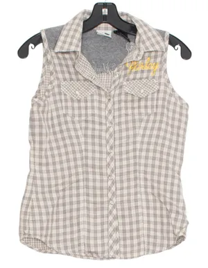 Harley Davidson Top Rustic Grunge Country Biker Western Pearl Snap Gingham XS thumbnail 1