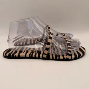 TKEES Gemma Zebra Print Strappy Flat Slide Sandals Womens US 8/ EU 39 thumbnail 4