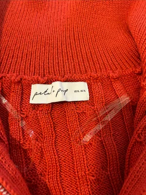 Petal & Pup Frida Cable Knit Half Zip Sweater, Red, Size XL, NWOT Display thumbnail 8