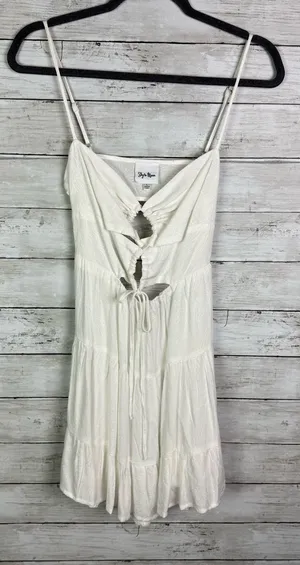 Sky To Moon White Sleeveless Tie-Front Sundress Size Large thumbnail 1