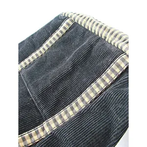 Longaberger Corduroy Plaid Tote Bag Purse Black Tan Khaki Check Homestead 9.5x10 thumbnail 11