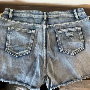 Blue Distressed Jean Shorts Size XL thumbnail 2