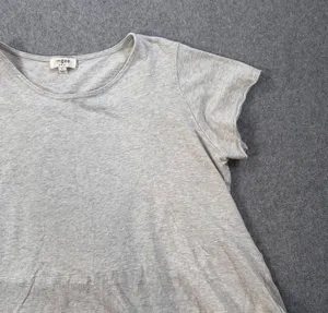 Umgee Short Sleeve Cut Off Tee Shirt Women's Large Linen Blend High Low Top thumbnail 4