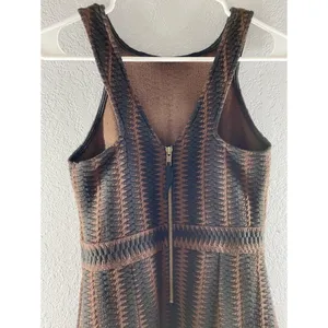 Anthropologie Maeve Meridian Midi Striped Quilted Brown Black Dress NWT thumbnail 13