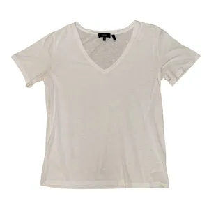 Theory White V-Neck Short Sleeve Tee Size Medium Modal Cotton Blend thumbnail 1