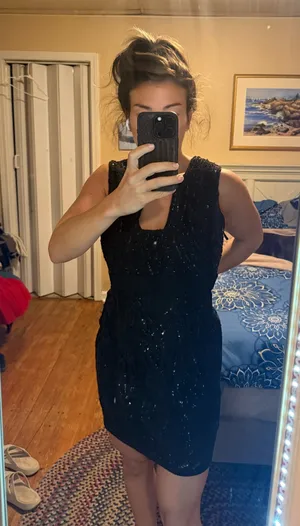 Free people sequin party dress black thumbnail 1