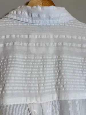Aerie Striped Oversized Button Up Shirt Women's XS White Sheer Flowy Minimalist thumbnail 11