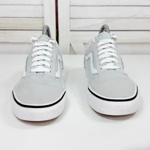Vans Old Skool Suede Canvas Low Tie Lace Up Sneakers Powder Blue 6 Men 7.5 Women thumbnail 2