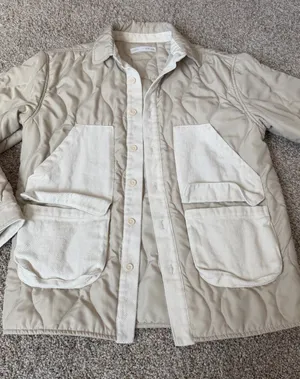 Zara Light Beige Quilted Jacket thumbnail 1