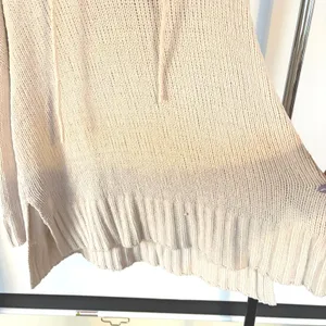 Aerie Crochet Chenille Cream Knit Hoodie Sweater Soft Cozy Oversized Boho Medium thumbnail 5