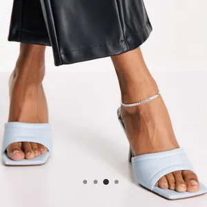 Nwot Asos Square Toe Heeled Sandals Baby Blue Us8 thumbnail 3