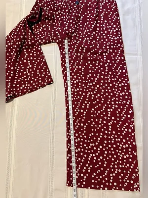 Hayden Los Angeles V-Neck Burgundy Polka Dot Button-Front Jumpsuit thumbnail 10