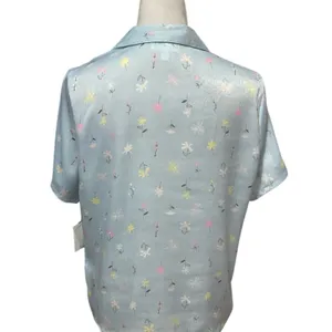 Abound Satin Floral Print Pajama Shirt M NWT Button Front Sleepwear Comfortable thumbnail 7